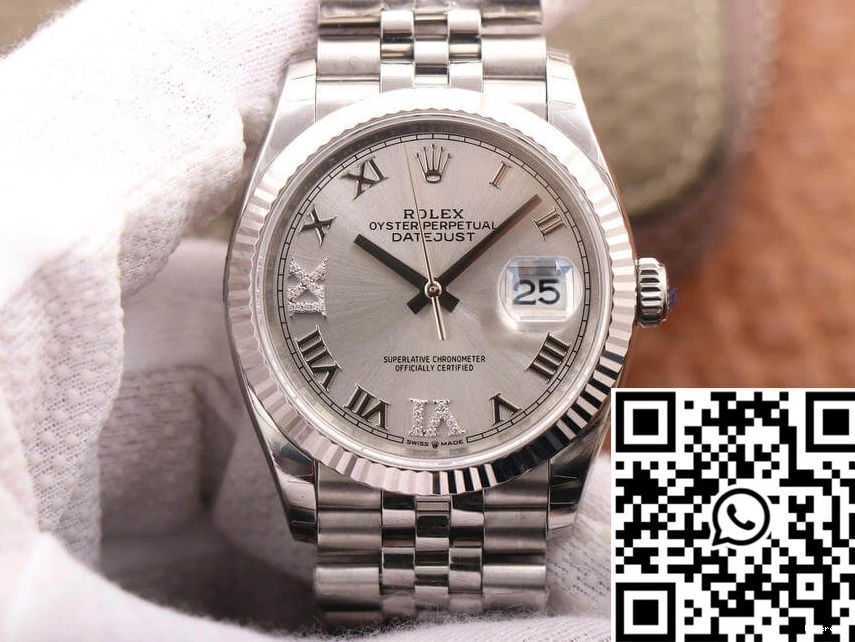 EW Silver M126234-0029 Dial Rolex Factory Diamond Datejust 1223
